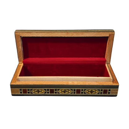 Damasceense Sieraden-, Pennen- & Rozenkransdoos – Handgemaakt met Parelmoer