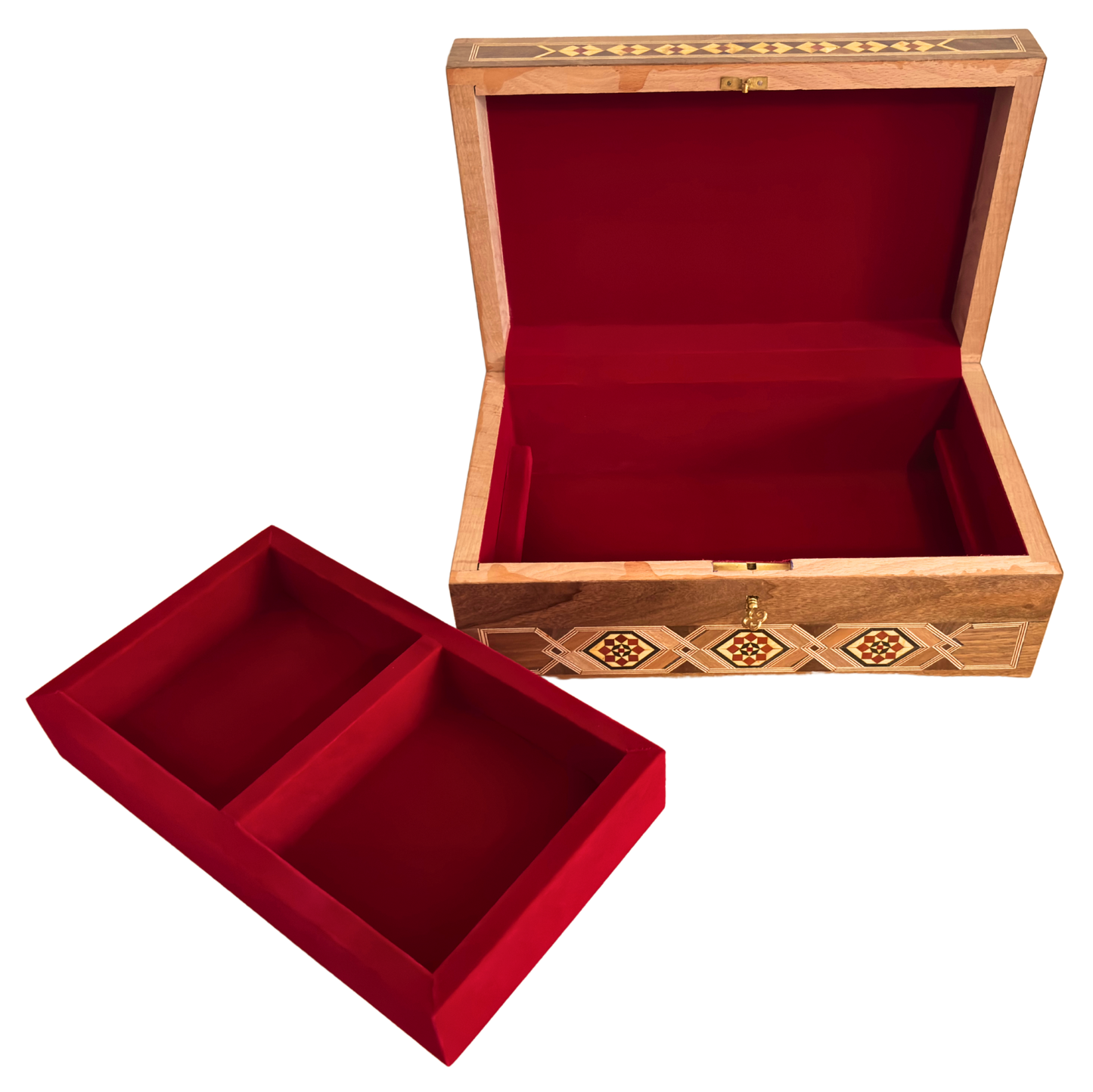 Damaszener Mosaik-Schmuckbox mit Schloss – Handgefertigtes Meisterwerk