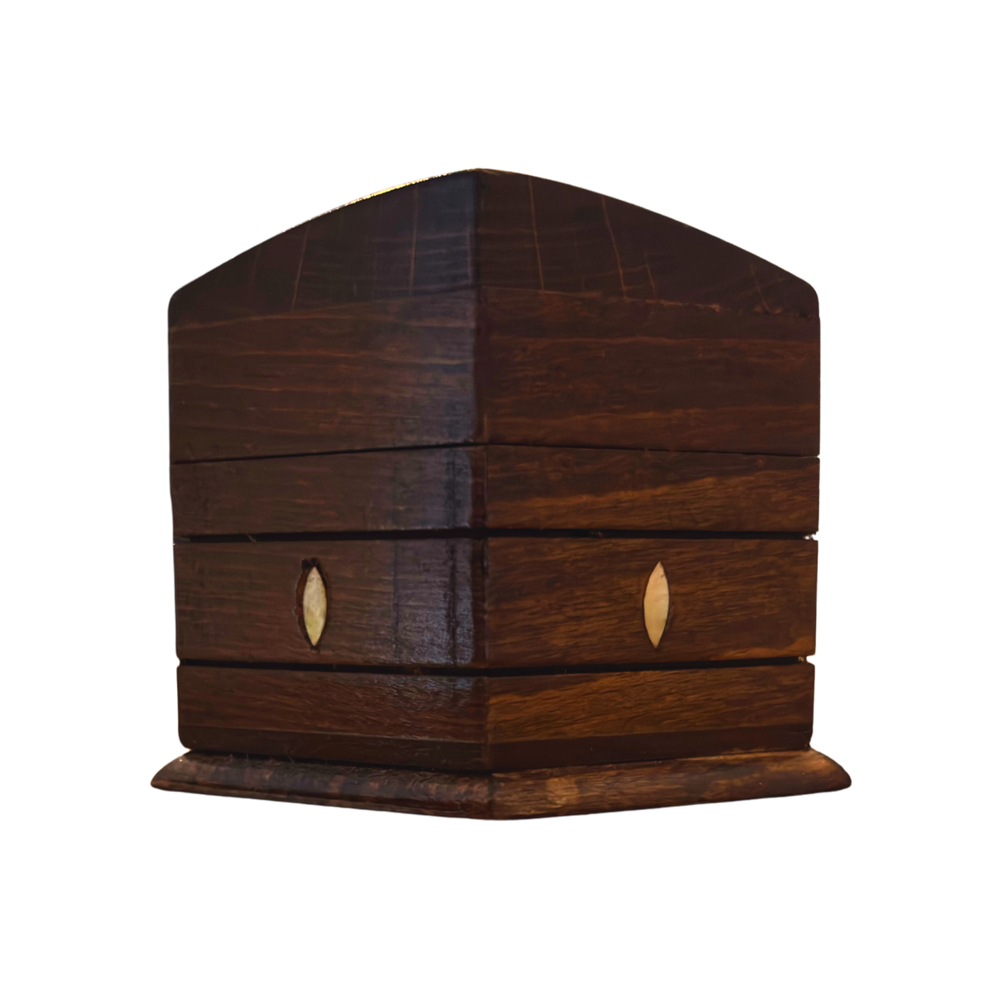 Boîte en Hêtre Sculptée à la Main – Nacre & Velours, Design Oriental Intemporel