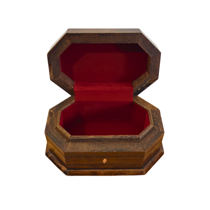 El Oyması Kayın Ahşap Kutu – Ceviz Rengi ve Sedef İşlemeli