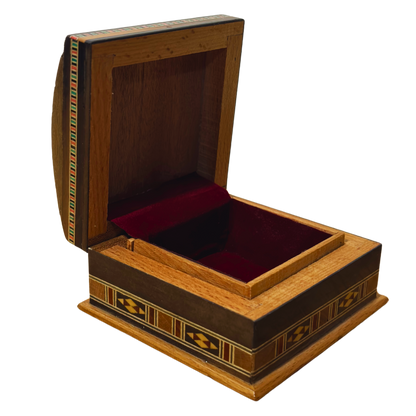 Handgemaakte Mozaïekdoos uit Damascus – Traditionele Kunst & Fluweel