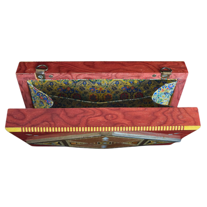 Luxus-Mosaik-Clutch aus Damaskus mit Perlmutt & Brokatfutter