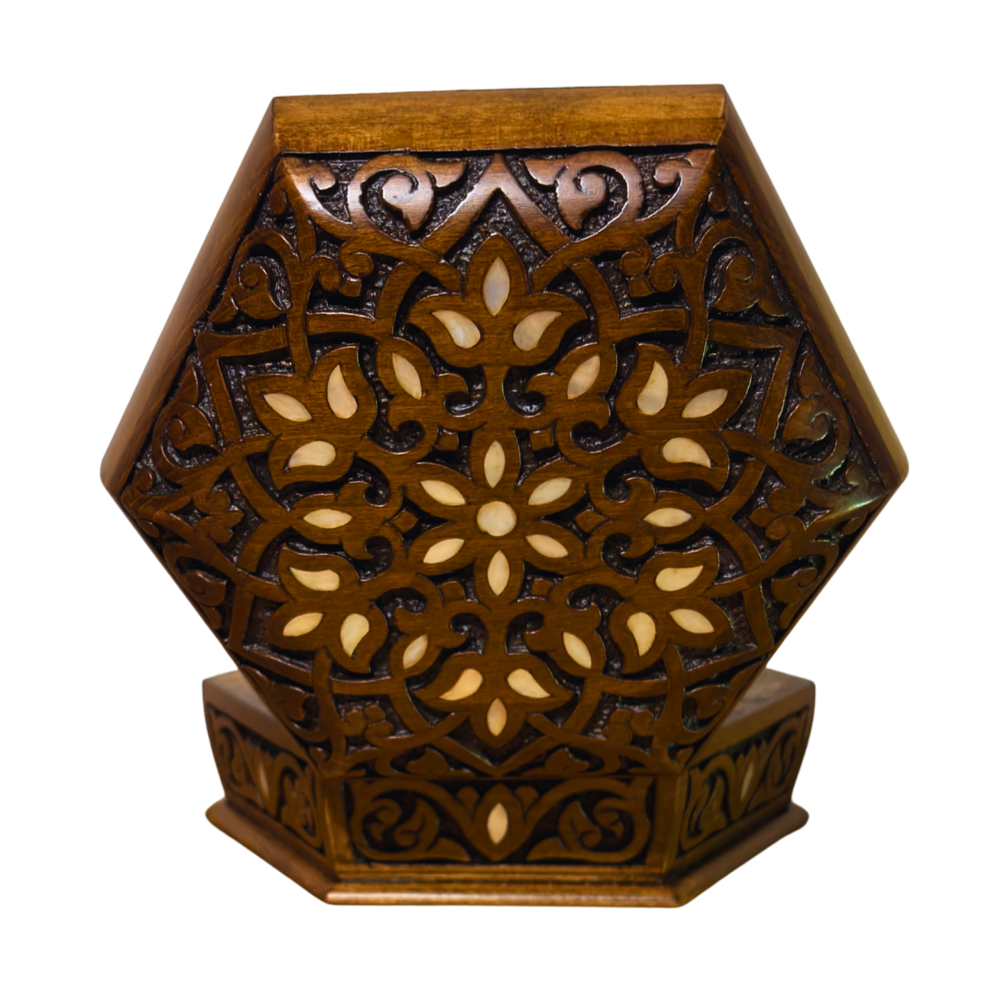 Handcrafted Luxury Carved Box – Mother of Pearl & Velvet Elegance