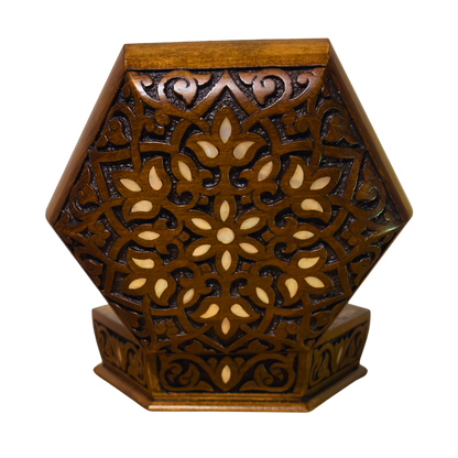 Handcrafted Luxury Carved Box – Mother of Pearl & Velvet Elegance