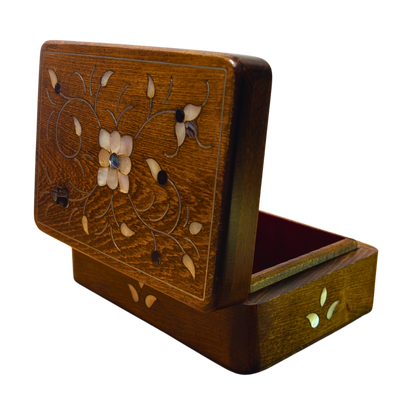 Handgefertigte Luxusbox aus Damaskus – Perlmutt & Samteleganz