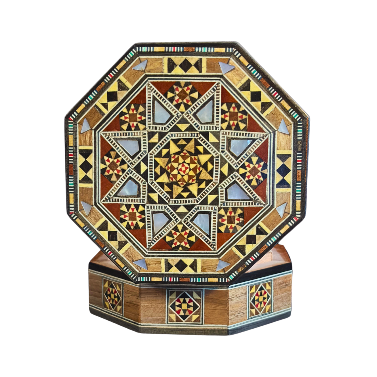 Petite Damascene Mosaic Box – Mother of Pearl & Velvet