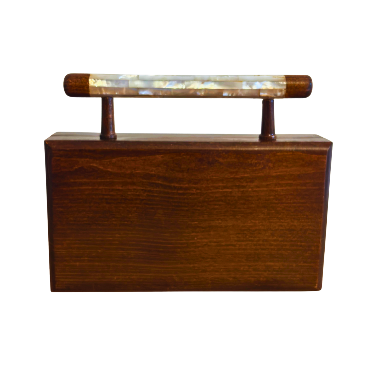 Zenobia – Luxuriöse Damast-Mosaik Clutch mit Perlmutt Intarsie & Brokat Innenfutter