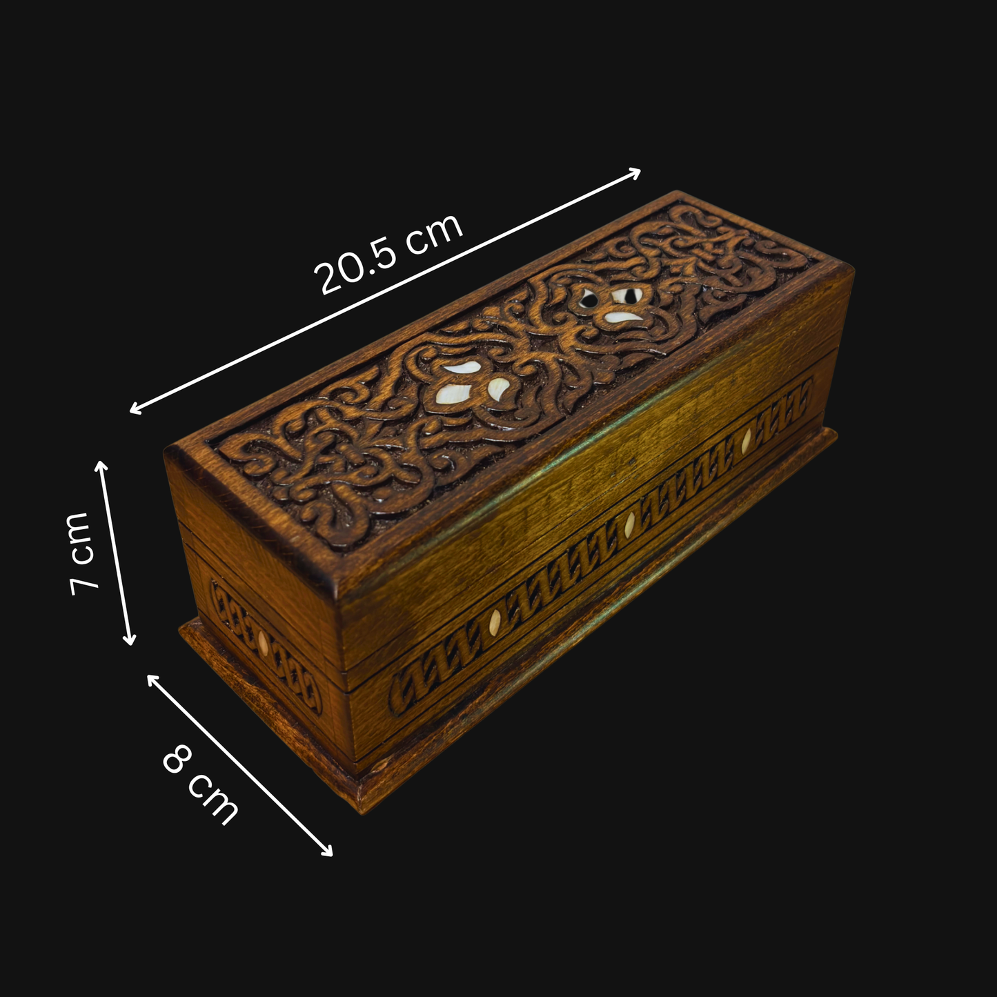 Handcrafted Luxury Carved Box – Mother of Pearl & Velvet Elegance