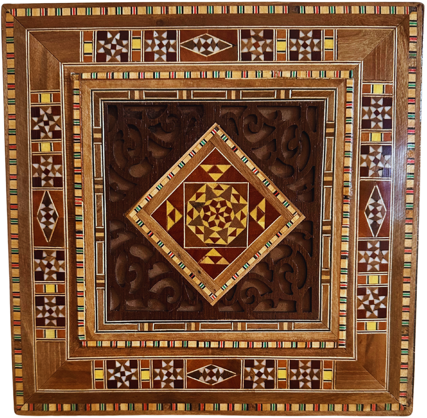 صندوق مجوهرات موزاييك دمشقي – مبطن بالمخمل بأناقة راقية