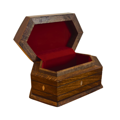 Boîte en Hêtre Sculptée à la Main – Nacre & Velours, Design Oriental Intemporel