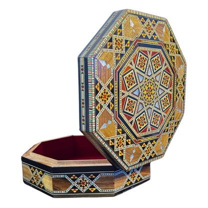 Heritage Damascene Mosaic Box – Mother of Pearl & Velvet