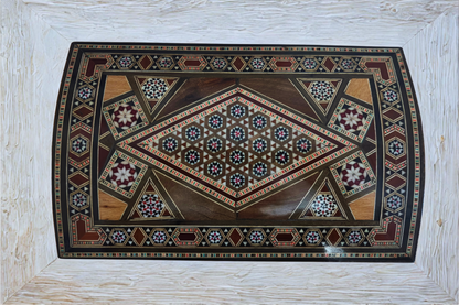 Vintage 1970 Damascene Mosaic Box – Multilevel with Lock and Key | One-of-a-Kind