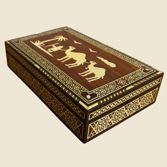 Scatola Damascena Vintage 1970 con Cammelli – Arte Orientale