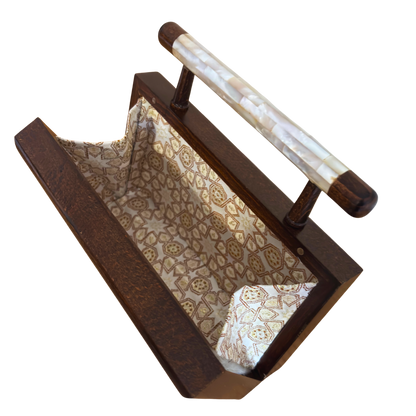 A Estrela Celestial – Bolsa Damasquina de Nogueira com Madrepérola