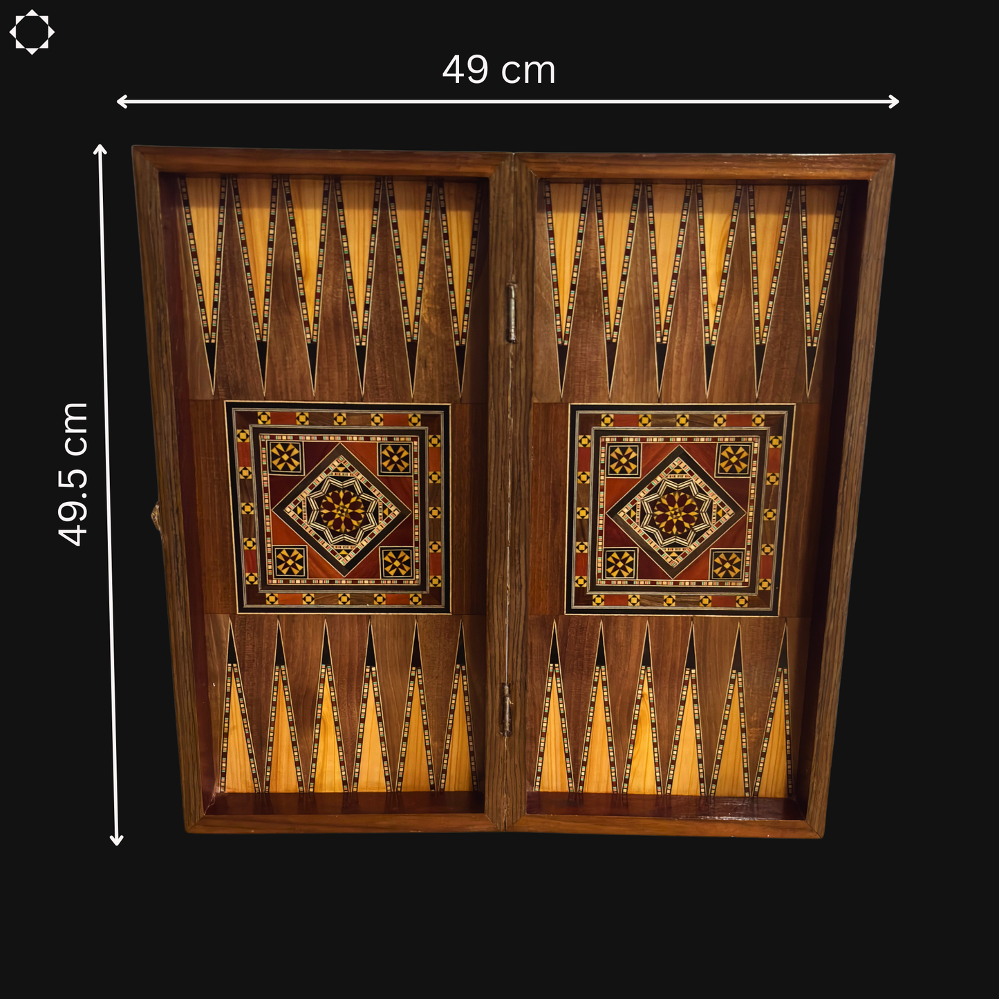 Mesa Damasquina de Xadrez e Backgammon Feita à Mão por Gaby Al Dayeh – Design Clássico com Madrepérola